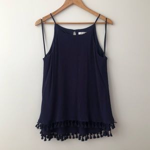 spaghetti strap tassel top